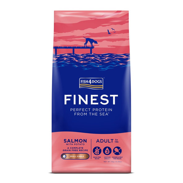 Fish4Dogs Finest Adult granule malé losos s bramborami 1+ 6 kg