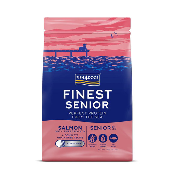 Fish4Dogs Finest Senior granule losos se sladkými bramborami 8+ 1,5 kg