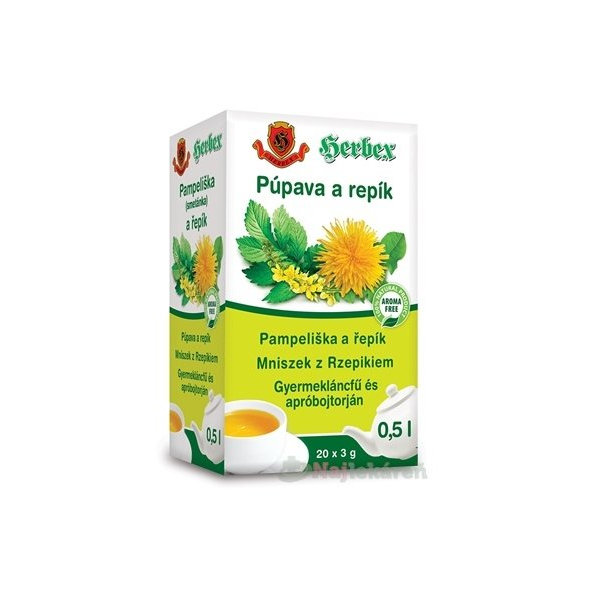 HERBEX pampeliška a řepík bylinný čaj 20x3 g