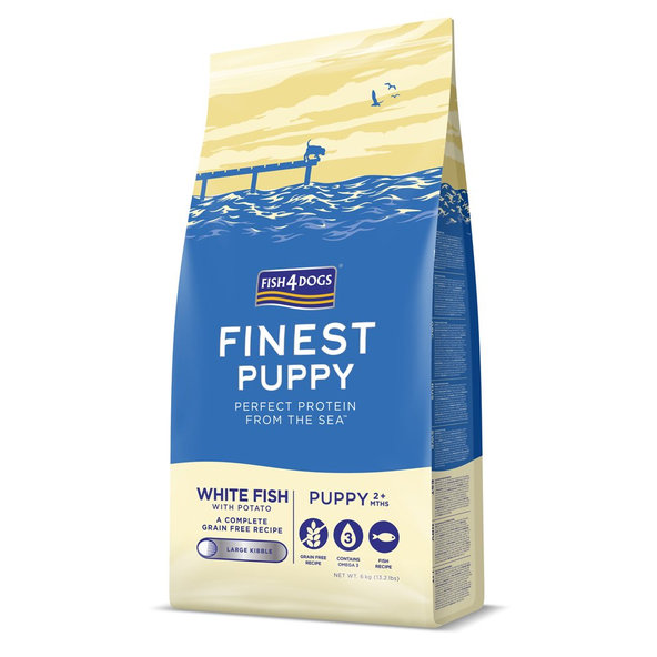 Fish4Dogs Finest Puppy granule velké bílá ryba s bramborami 2 m+ 6 kg