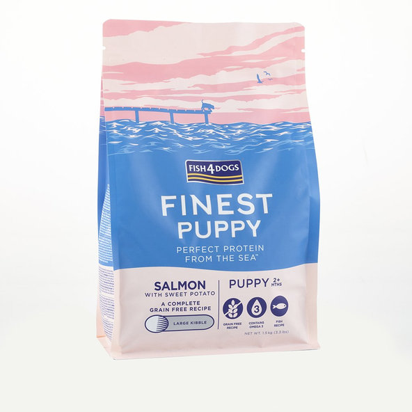 Fish4Dogs Finest Puppy granule losos se sladkými bramborami 2 m+ 6 kg
