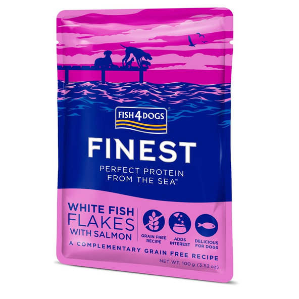 FISH4DOGS Finest kapsička pro psy bílá ryba s lososem 100 g