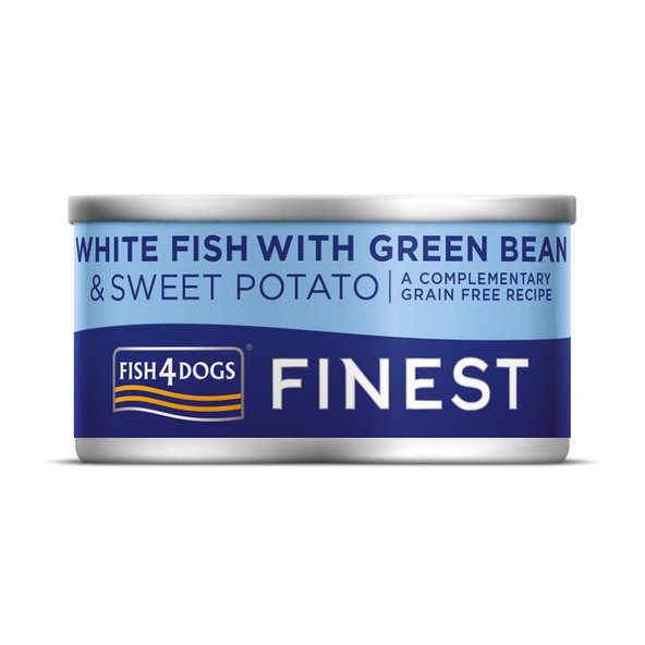 Fish4Dogs Finest konzerva pro psy bílá ryba brambory fazolky 85 g