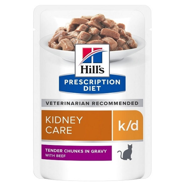 Hill's PD Feline k/d Beef kapsička pro kočky 12x85 g