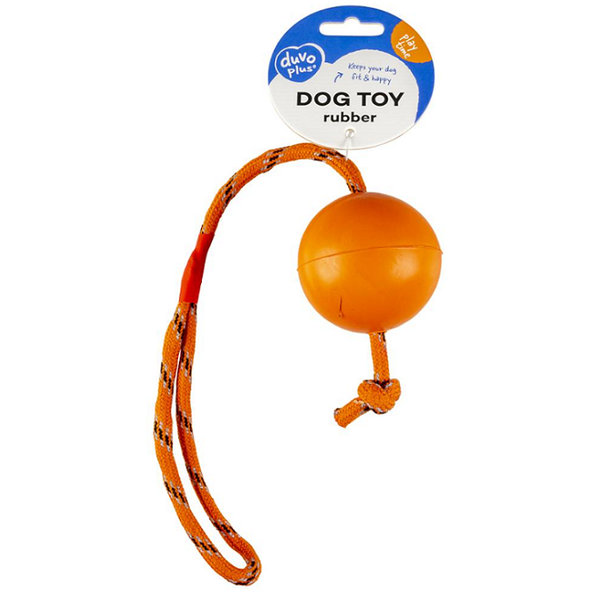 Duvo+ Hračka míč gumový s provazem 6 cm 30 cm