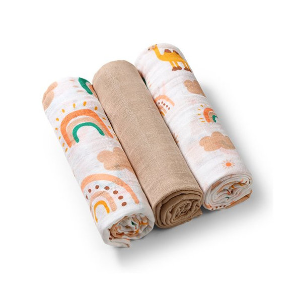 Babyono mušelínové pleny Super Soft starorůžová 3 ks