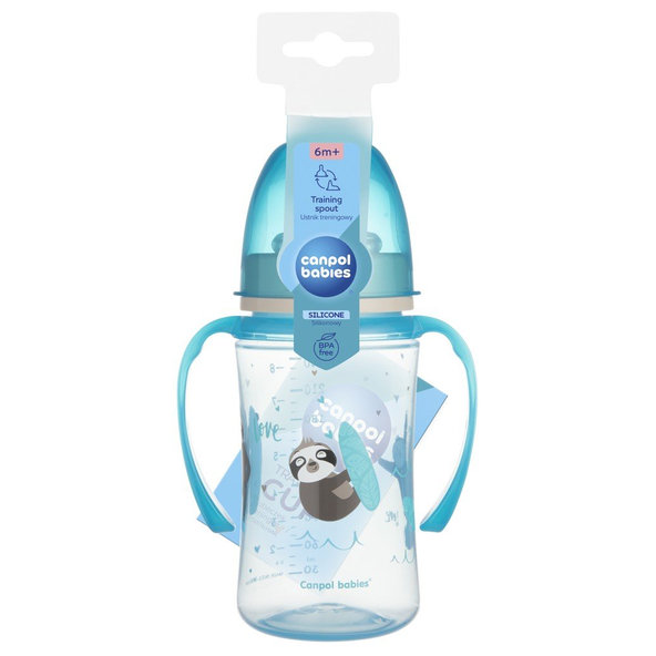 Canpol Babies Exotic Animals tréninkový hrneček modrý 240 ml
