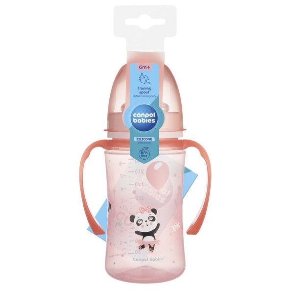 Canpol Babies Exotic Animals tréninkový hrneček růžový 240 ml