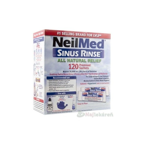 NeilMed SINUS RINSE izotonické sáčky na výplach nosu 120 ks