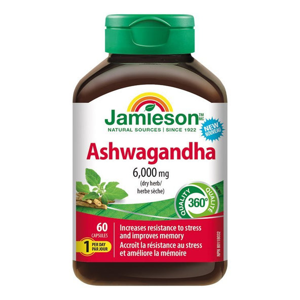 Jamieson Ashwagandha 6000 mg 60 kapslí