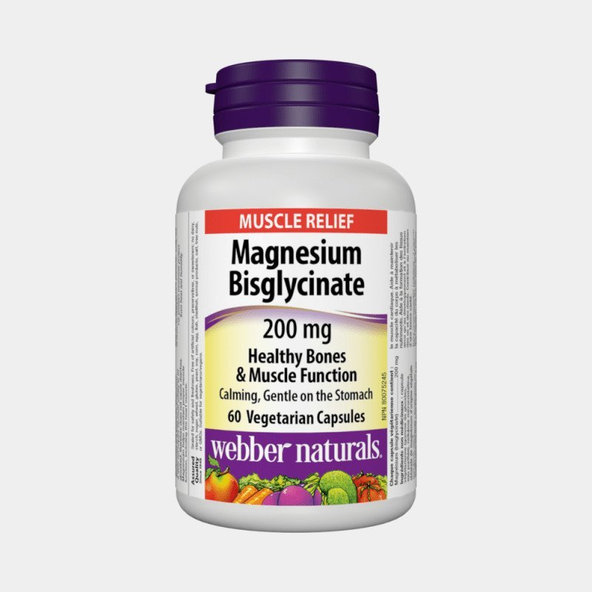 Webber Naturals Magnesium bisglycinát 200 mg 60 kapslí