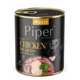 PIPER konzerva pro psy s kuřecími srdíčky a špenátem 800 g