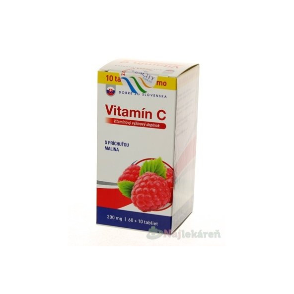 Dobré z SK vitamin C 200 mg s příchutí maliny 60+10 tablet