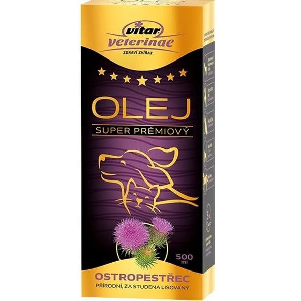 VITAR Veterinae ostropestřcový olej pro psy a kočky 500 ml