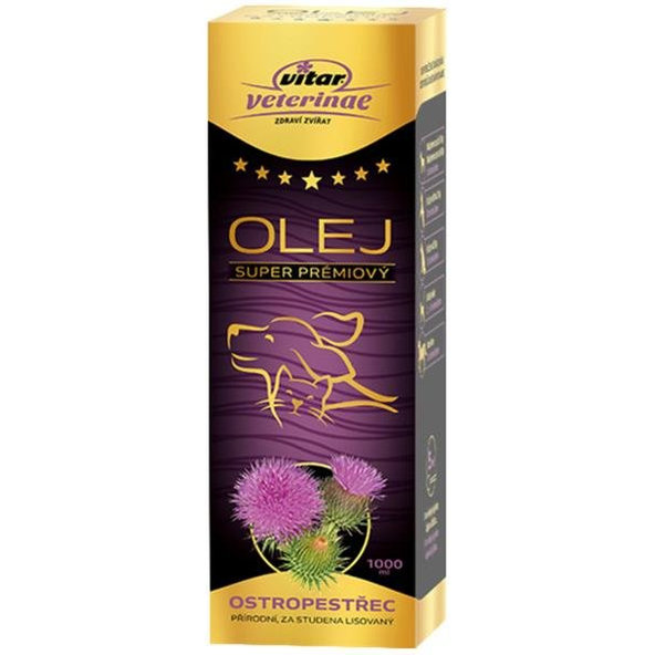 Vitar Veterinae Ostropestřecový olej pro psy a kočky 1000 ml
