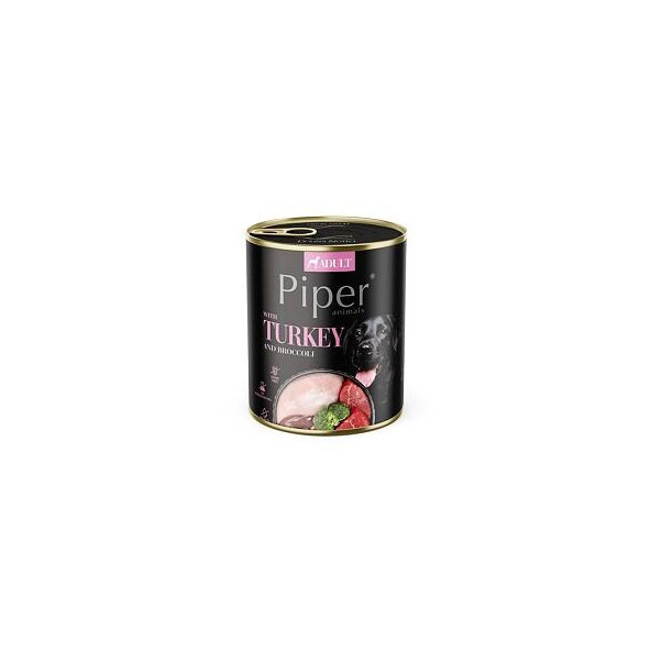 PIPER konzerva pro psy s krůtím masem a brokolicí 800 g
