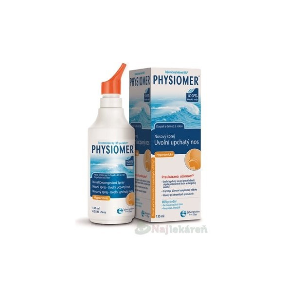 PHYSIOMER Nosní sprej hypertonický s obsahem mořské vody 135 ml