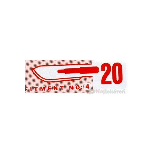 SURGEON skalpelové čepele č. 20 sterilní 100 ks