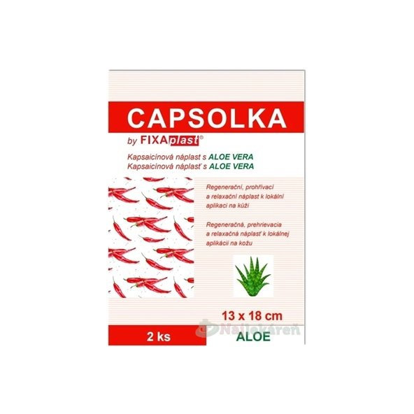 CAPSOLKA hřejivá kapsaicinová náplast s Aloe Vera 13 × 18 cm 2 ks