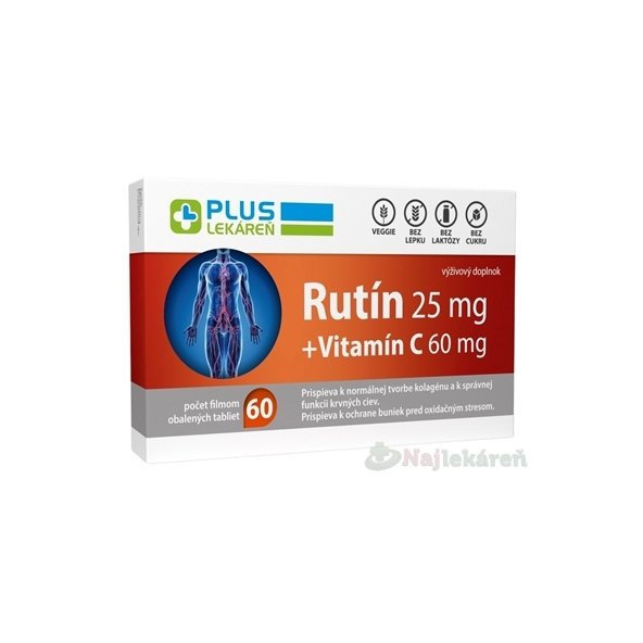 Plus Lekáreň Rutín 25 mg + vitamín C 60 mg 60 tablet