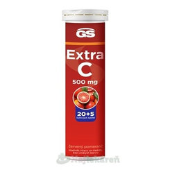 GS Extra C 500 mg červený pomeranč 2023 20 + 5 šumivých tablet