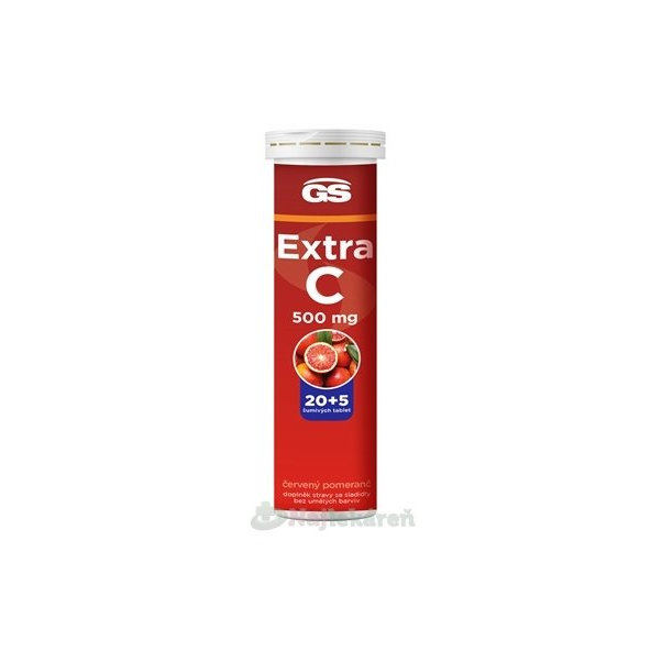 GS Extra vitamin C 500 mg červený pomeranč 20+5 šumivých tablet