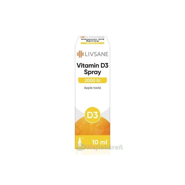 LIVSANE Vitamin D3 2000 IU jablko 10 ml sprej
