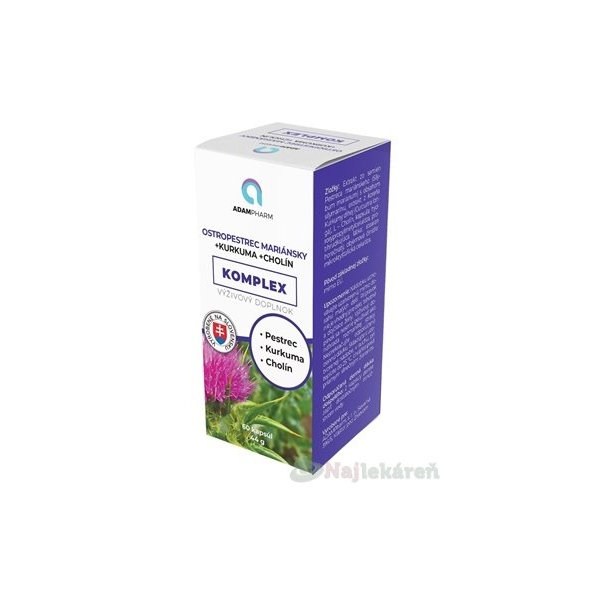 ADAMPharm Ostropestřec mariánský s kurkumou a cholinem 60 kapslí