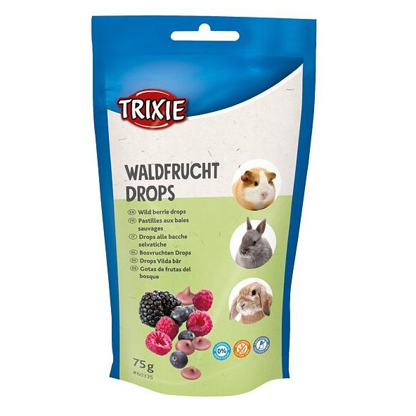 TRIXIE Wild Berry Drops maškrta pro hlodavce lesní plody 75 g