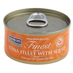 FISH4CATS Finest konzerva pro kočky tuňák s kalamárem 70 g