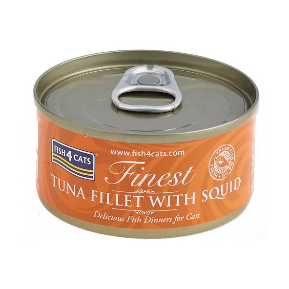 FISH4CATS Finest konzerva pro kočky tuňák s kalamárem 70 g