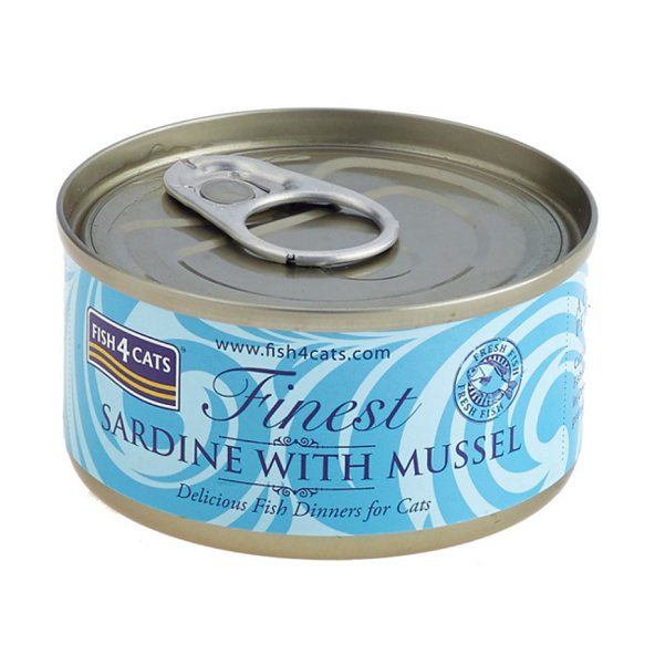 FISH4CATS Finest konzerva pro kočky sardinka s mušlemi 70 g