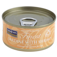 FISH4CATS Finest konzerva pro kočky sardinka s krevetami 70 g