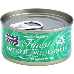 FISH4CATS Finest konzerva pro kočky makrela s kalamárem 70 g