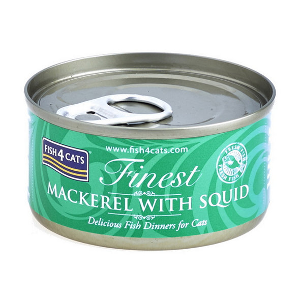 FISH4CATS Finest konzerva pro kočky makrela s kalamárem 70 g