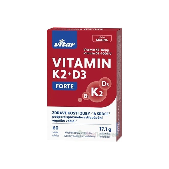 Vitar Vitamin K2 + D3 Forte 60 tablet