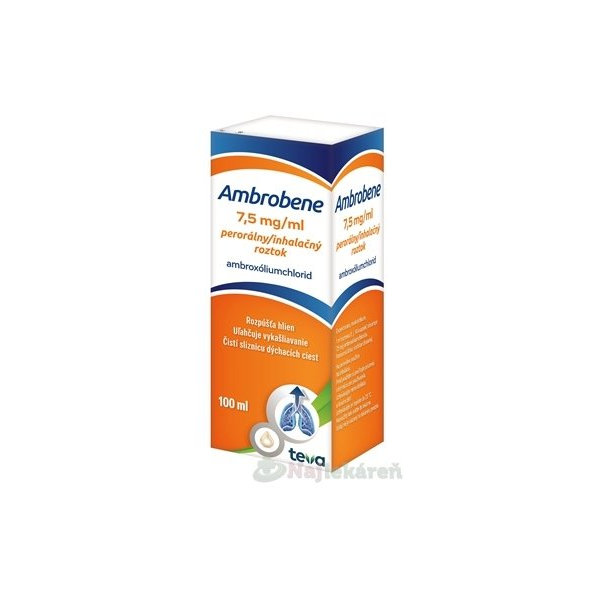 Ambrobene 7,5 mg/ml perorální inhalační roztok 100 ml