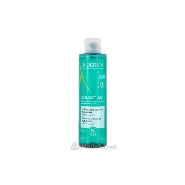 A-DERMA Biology AC čisticí pěnivý gel na aknózní pleť 200 ml