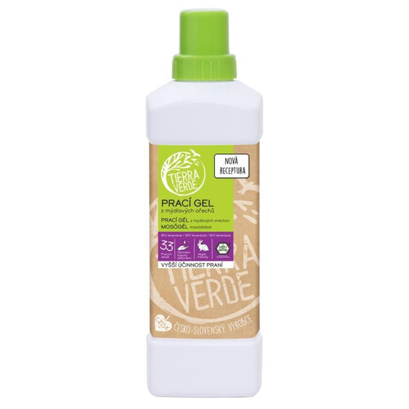 Tierra Verde prací gel z mýdlových ořechů BIO levandule 1 l