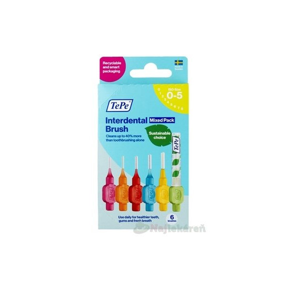 TePe medzizubní kartáčky Mixed Size 0–5 startovací sada 6 ks