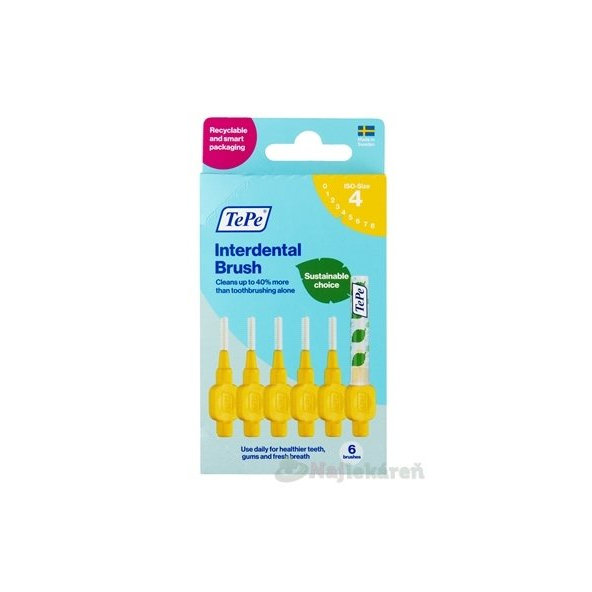 TePe medzizubní kartáčky 0,7 mm size 4 žluté 6 ks