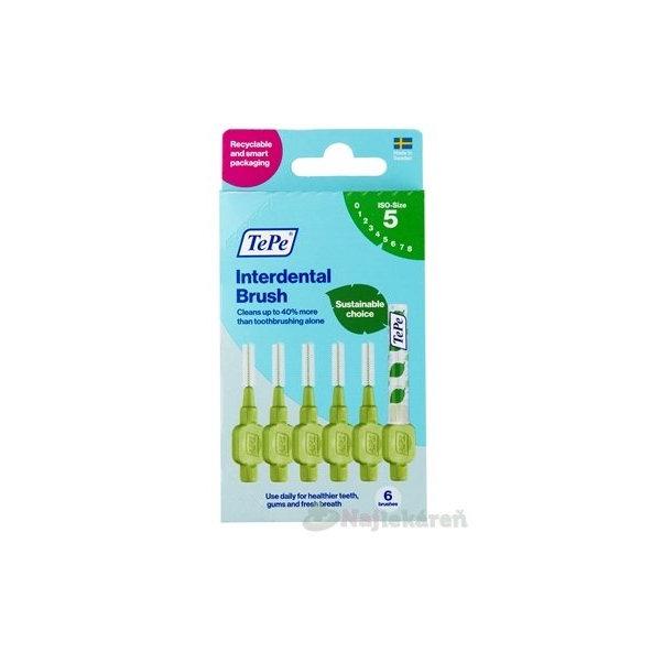 TePe medzizubní kartáčky 0,8 mm size 5 zelené 6 ks