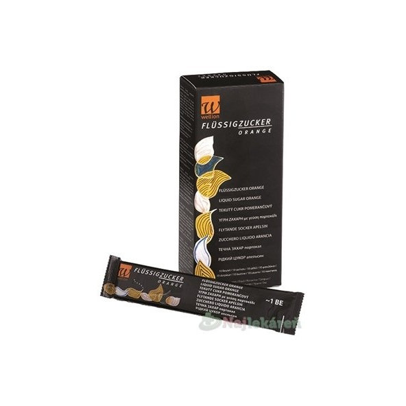 WELLION tekutý cukr pomeranč 10x13 ml sáčky