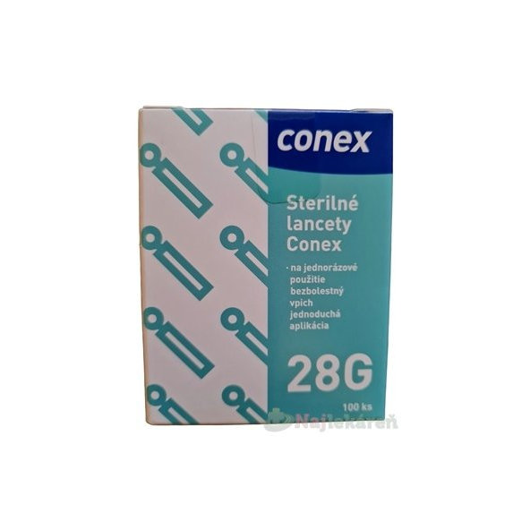 Conex sterilní lancety 28G do odběrového pera 100 ks