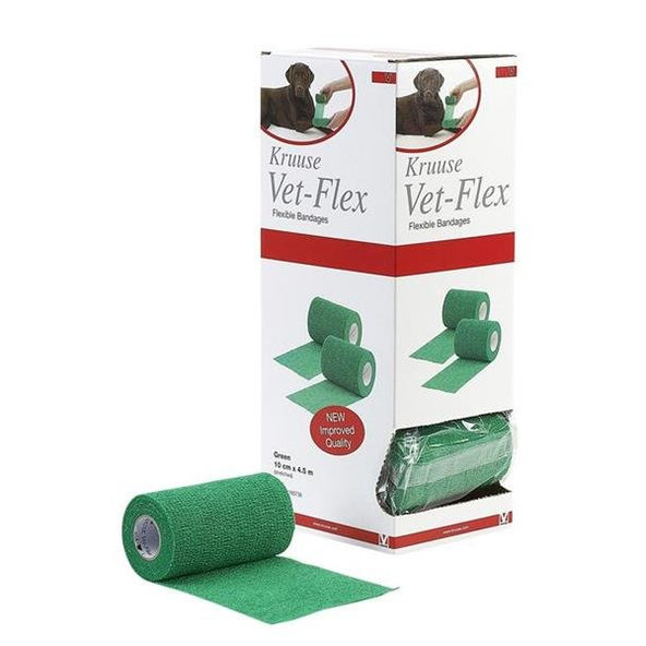 KRUUSE Vet-Flex bandáž pro zvířata zelená 7,5 cm × 4,5 m 10 ks
