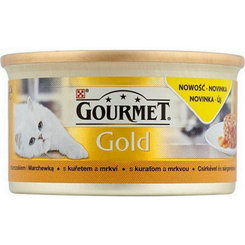 Gourmet Gold Savoury Cake konzervy pro kočky kuře s mrkví 12x85 g
