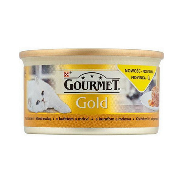 Gourmet Gold Savoury Cake konzervy pro kočky kuře s mrkví 12x85 g
