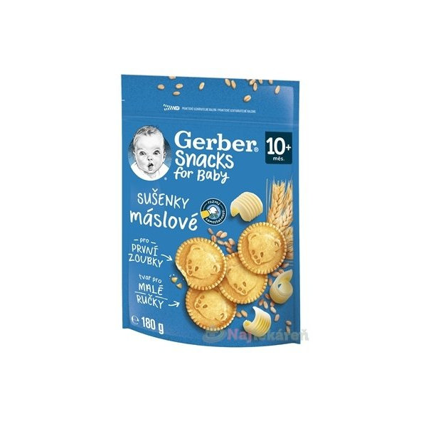 Gerber Snacks for Baby máslové sušenky 10 m+ 180 g