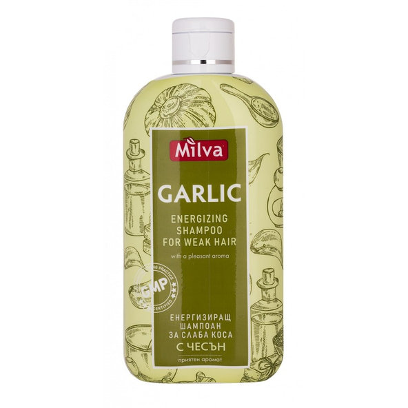 MILVA šampon s česnekem energizující pro oslabené vlasy 200 ml
