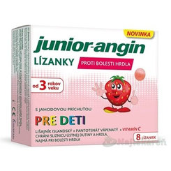 Junior-angin lízátka pro děti jahoda 8 ks